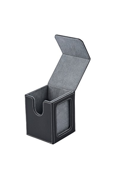 Choice1 علبة أوراق لعب سوداء رمادية اللون مع نافذة عرض، تتسع لأكثر من 120 ورق...