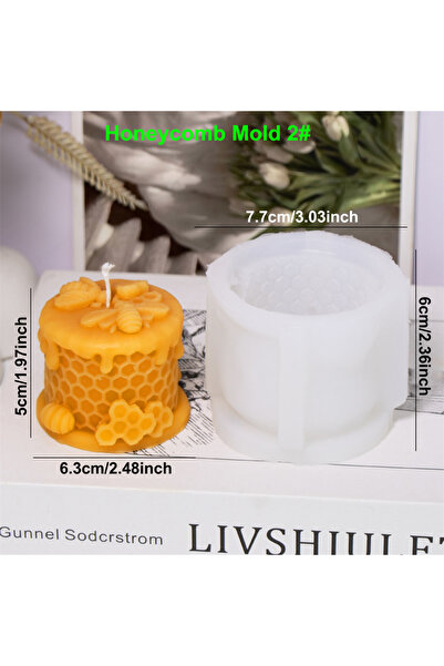 Choice9 قالب قرص العسل 2 ثلاثي الأبعاد على شكل قرص العسل، قالب سيليكون لصنع ا...