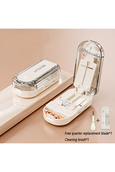 Choice6 Cream-Quartering set UNTIOR Pill Cutter Portable Precise Cutting Into...