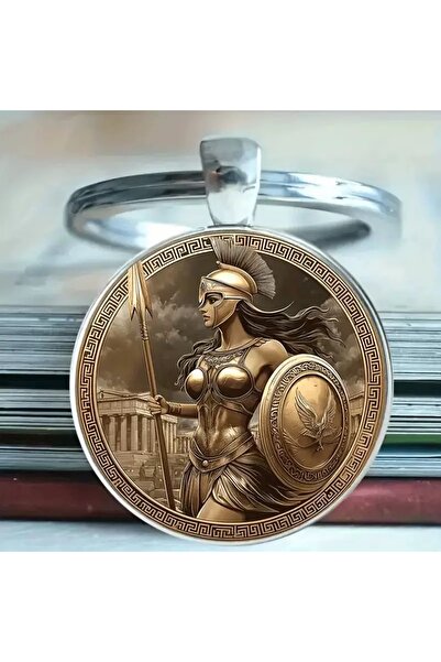 Choice1 سلسلة مفاتيح خوذة فارس محارب هندي عتيقة، مصنوعة من الزجاج ثنائي الأبع...