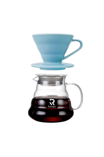 rank V60 Coffee Drip Set: Glass Dropper and Glass Serving Tool