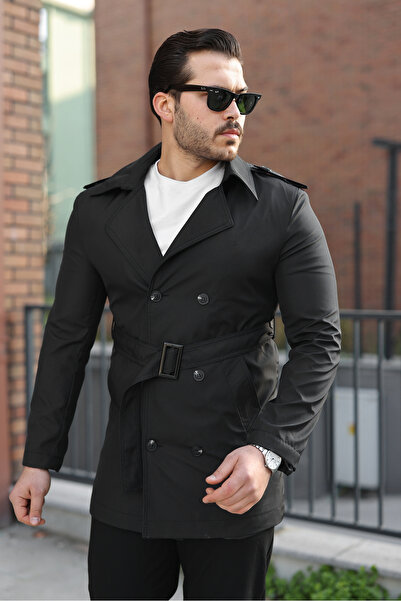 BASEL.CO Apoletli Waterproof Mid-Length Trench Coat