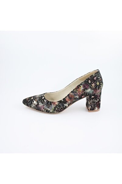 SANDALİ Women's Leather Shoes with Colorful Print