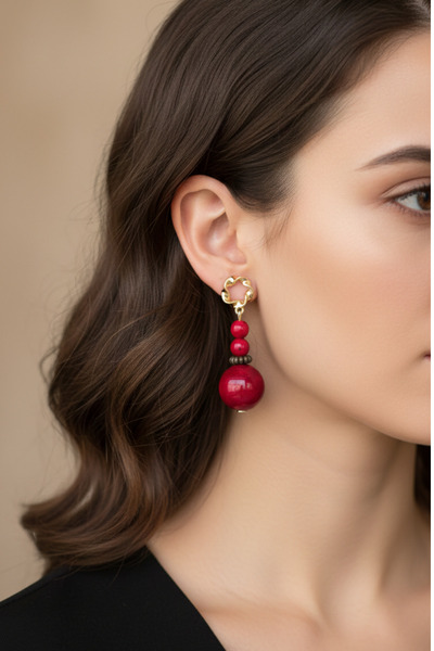 PETEK AKSESUAR Acrylic Design Handmade Earrings