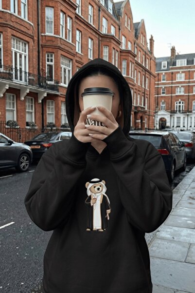 The Champ Clothing Women's Oversize Sweatshirt Hoodie Qatari Bear Black – Hoo...