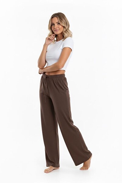 Bliss Women's Elastic Waist Comfortable Fit Linen Trousers