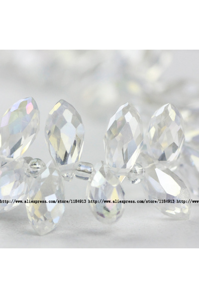 Choice5 CS617 White 6*12mm 50pcs Briolette Pendant Waterdrop Austrian crystal...