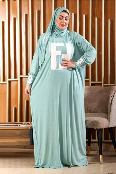 AsrymShop Lightweight, wide pistachio- Cotton Lycra prayer robe