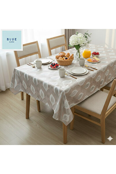 Blue Home Tablecloth with Pvc Lace Appearance, Easy to Clean, Non-Slip, Liqui...