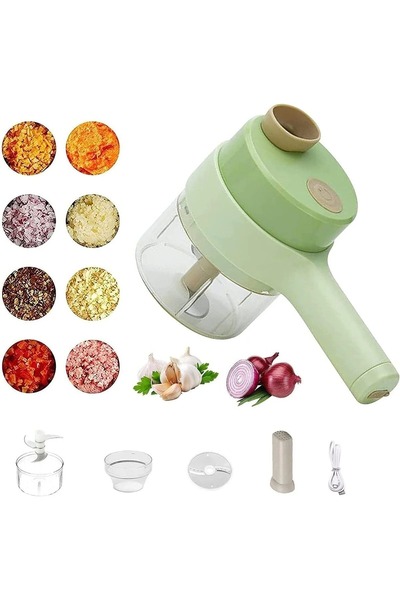 Denx قطاعة خضراوات كهربائية محمولة لاسلكية DX2018، مبشرة ومفرمة، أداة مطبخ قا...