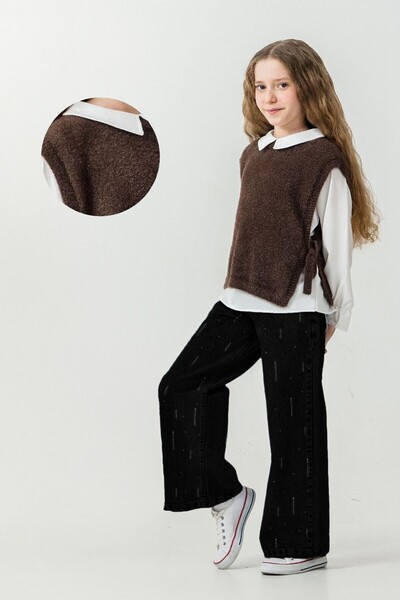 MİNİKO KİDS SET PANTALONI 3 PIESE MODELAT PENTRU FETE, CU SWEATSHIRT DE PLUȘ