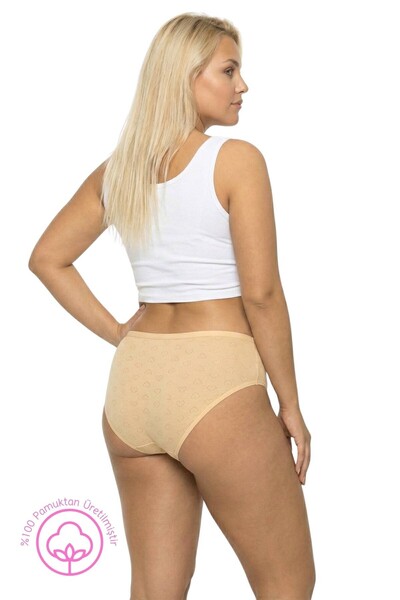 Newlilla 1506 Women's Heart Patterned 100% Cotton Bato Briefs, 10-Pack
