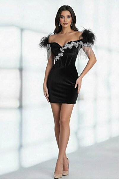 CHANTAL ELEGANT Crepe DRESS WITH Fringed