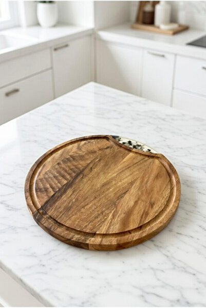 FH finehome Woodline Round Wooden Presentation Board Large