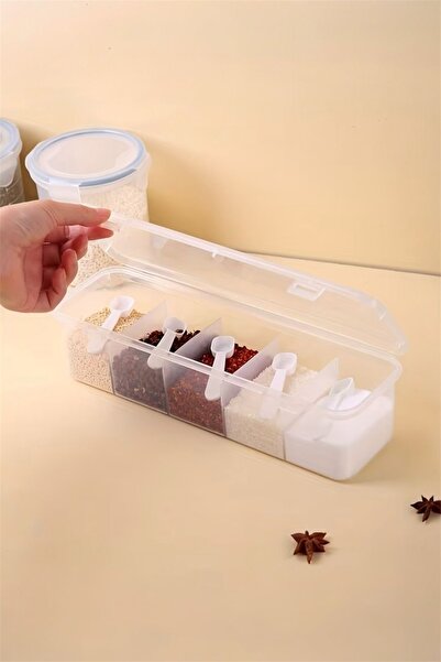 Bayev Vully 1 Piece 5-Compartment Kitchen Organizer with Lid - Drawer Organiz...