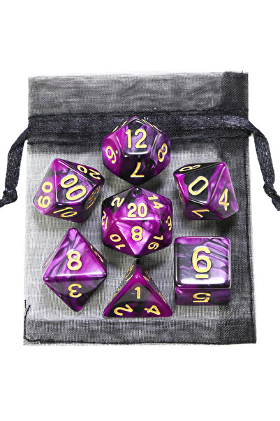 Choice5 purple black Dice DND Game Dice Role Dice Mixing Colours Dice Set Wit...