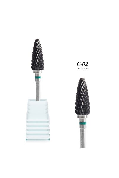 Choice 02 3/32'' Safe & Professional Black Ceramic Nail Drill Bits，Quick Gel ...