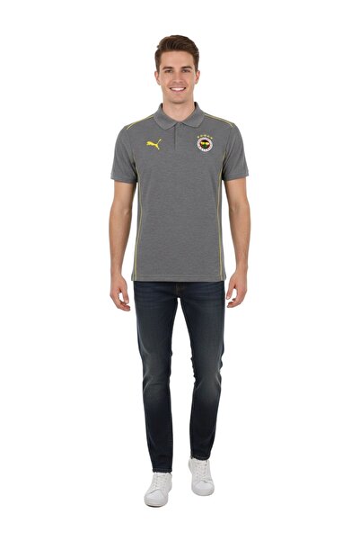 Fenerbahçe Original Licensed 2024/25 a Team Adult Polo Neck Gray T-Shirt