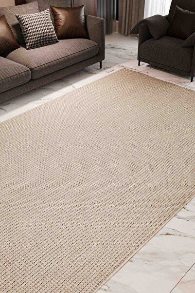 Oriente Home Velora Bej Hasır Dokuma Kaymaz Taban Sisal Kilim Yıkanabilir Sal...