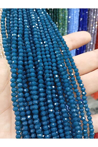 Ralp Moda Mărgele de sticlă cristalizată plată de 4 mm, 10 șiruri, total: 110...