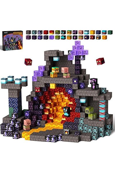 Choice5 ZH022 ١٠٠ قطعة مكعبات بناء مغناطيسية، لعبة عالم المناجم، مكعبات مغناط...