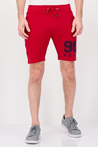 U.S. Polo Assn. Men Brand Logo Basic Shorts, Red
