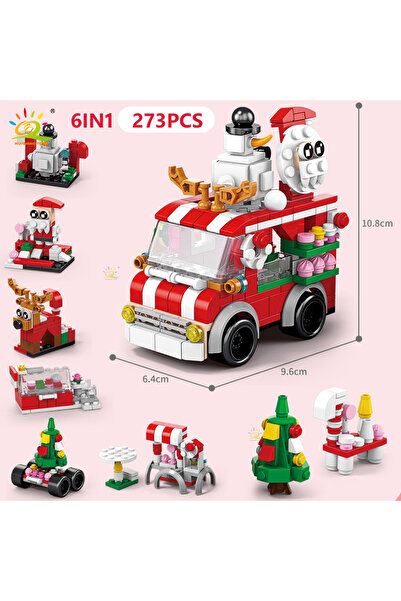 choice2 مجموعة مكعبات بناء عيد الميلاد رقم 5 من هويكيباو، 6 في 1: الأيل، الغز...