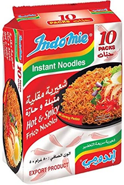 İndomie HOT& SPICY FRIED NOODLES 10x80g