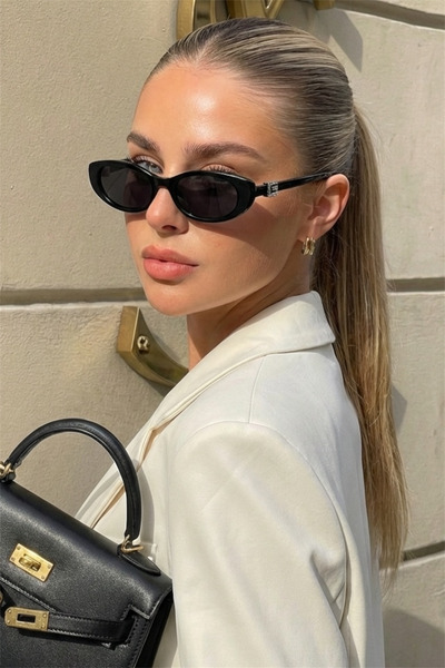 MACERATİ Garden Slim Black Uv400 Protected Ultra Light Black Women's Sunglasses