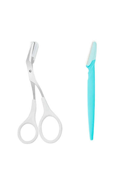 Choice8 Set White-2Pcs Eyebrow Trimmer Scissor Beauty Products for Women Eyeb...