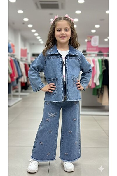 gül garden تي شيرت بناتي من قماش الدنيم