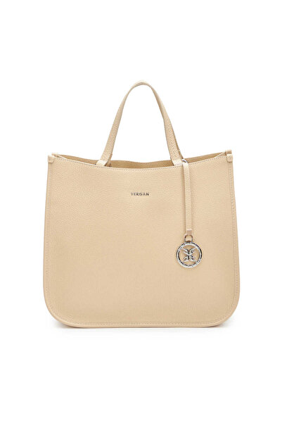 Tergan Krem Hakiki Deri Kadın Çapraz Askılı Çanta - S25K1BC80455-N30