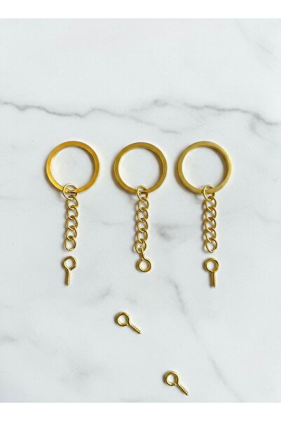 BEİLYS COSMETİCS & ACCESSORY 100 Gold Yassı Ezme Anahtarlık Aparatı (2,5cm) v...