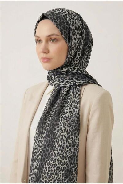 Silk Home Leopard Pattern Cotton Gray 90X200 Soft Shawl