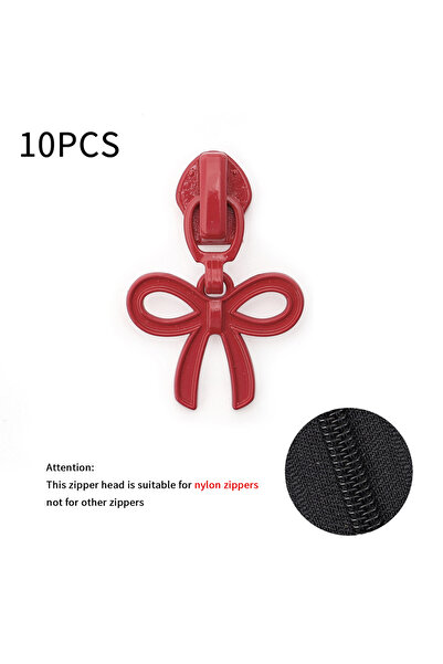 Choice8 No162 10PCS，5# Nylon Zipper Pulls - Colorful Bowknot-Shaped (10 Color...