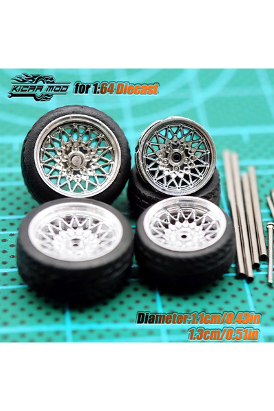 Choice23 عجلات سيارة نموذجية من نوع Kicarmod بمقياس 1/64 مطلية بالكهرباء، مصن...