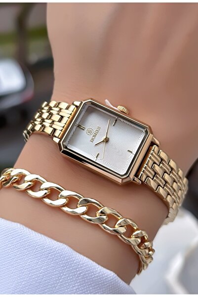 Homies Women's Wristwatch Steel Cord Gold Color Gift Bracelet Hms454C6