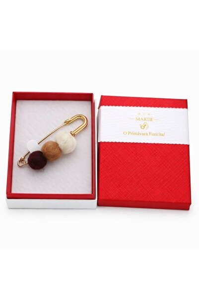 OEM Mărțișor Broșă Tip Ac de Siguranță cu Bile Decorative, Design Elegant