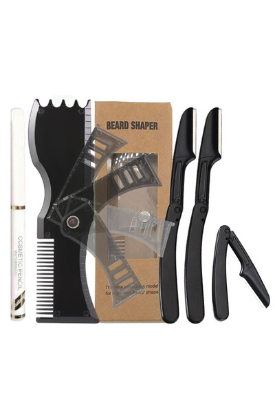 Choice مجموعة أدوات تشكيل اللحية السوداء - أداة كاملة لتشكيل وتصفيف اللحية - ...