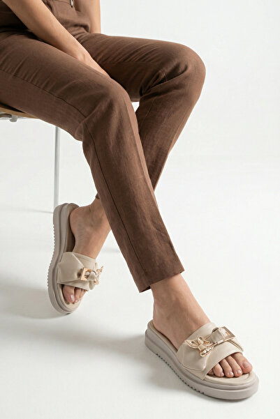 Riccon Women's Slippers 00120416 Beige