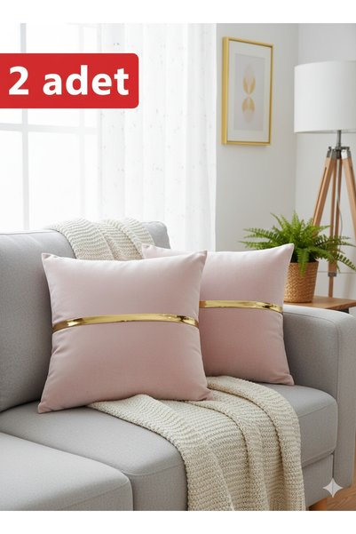 baladı home ev tekstil home collection Lüks 2'li Kadife Kırlent Kılıfı Seti -...