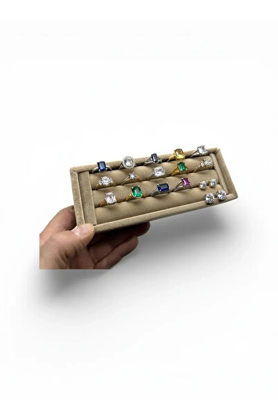 MeGass Dekor Suede Fabric Milk Coffee Color 18 / 7 cm Roll Drawer Ring Stand