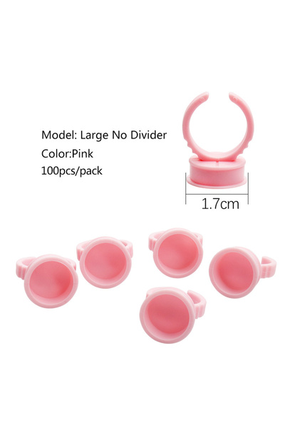 Choice4 علبة كبيرة وردية اللون، بدون فواصل، 100 قطعة، حامل حلقات لاصقة للرموش...