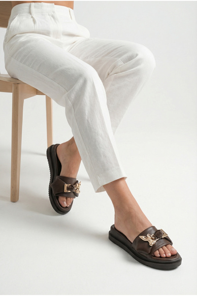 Riccon Γυναικείες Παντόφλες 00120416 Καφέ