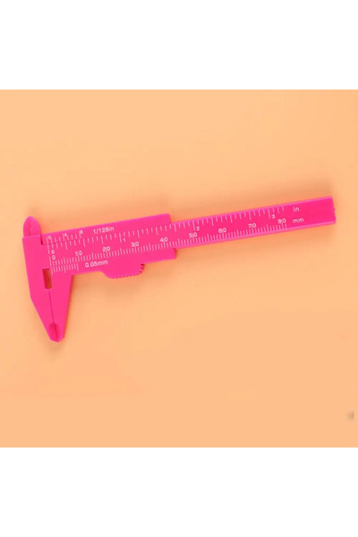 Choice1 مقياس حواجب بلاستيكي محمول وردي اللون 80 مم، فرجار فيرنييه، فرجار وشم...