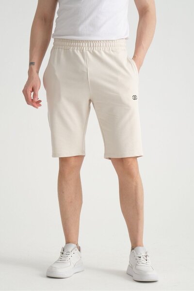 Shooter Sportswear Taş Minimal Logolu Pamuklu Regular Kalıp Erkek Şort