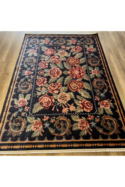 Eko Halı Antique ATK 02 Black Yıkanabilir Makine Halısı