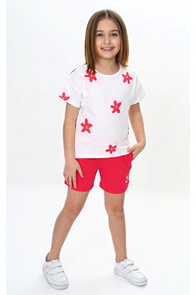 Toontoy Κοριτσίστικο Σετ 2 τεμαχίων: Μπλουζάκι με στάμπα και σορτς με ελαστικ...