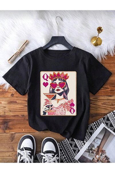 Oceanwear تي شيرت نسائي أسود سادة بأكمام قصيرة وياقة دائرية مطبوع عليه لعبة ا...