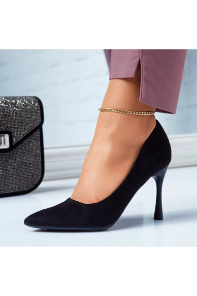 Zaira Women's Black Drip Heel Shoes #6641M - 40